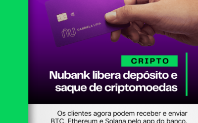 Nubank libera depósito e saque de criptomoedas